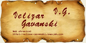 Velizar Gavanski vizit kartica